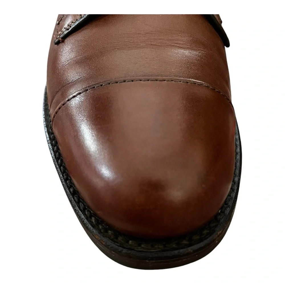 Allen Edmonds Bergland Brown Leather Derby Shoe Mens Size 7 D Lace-up Cap Toe